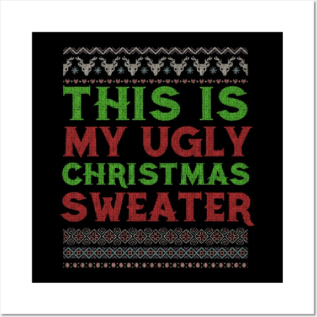 Funny Christmas Ugly Christmas Sweater Holiday Gifts Wall Art by thuden1738